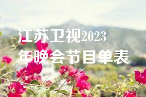 江苏卫视2023年晚会节目单表