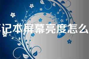 笔记本屏幕亮度怎么调