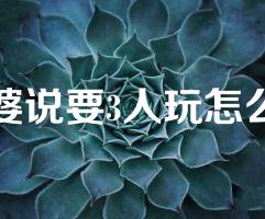 老婆说要3人玩怎么办