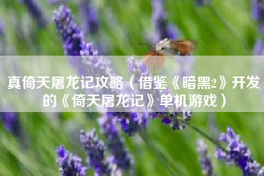真倚天屠龙记攻略（借鉴《暗黑2》开发的《倚天屠龙记》单机游戏）