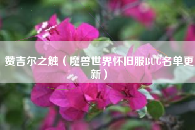 赞吉尔之触（魔兽世界怀旧服BUG名单更新）