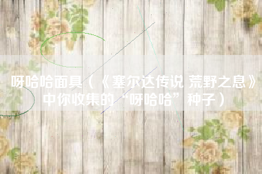 呀哈哈面具（《塞尔达传说 荒野之息》中你收集的“呀哈哈”种子）