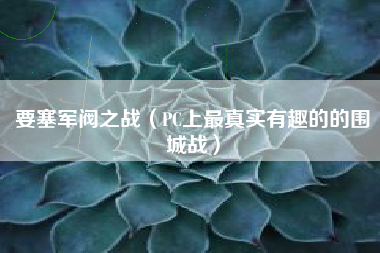要塞军阀之战（PC上最真实有趣的的围城战）