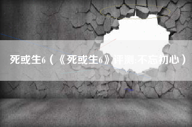 死或生6（《死或生6》评测:不忘初心）