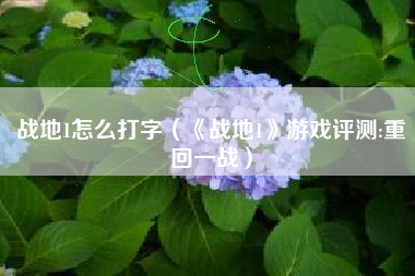 战地1怎么打字（《战地1》游戏评测:重回一战）