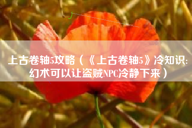 上古卷轴5攻略（《上古卷轴5》冷知识:幻术可以让盗贼NPC冷静下来）