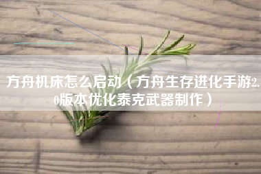 方舟机床怎么启动（方舟生存进化手游2.0版本优化泰克武器制作）