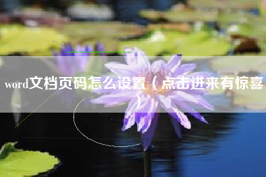 word文档页码怎么设置（点击进来有惊喜）