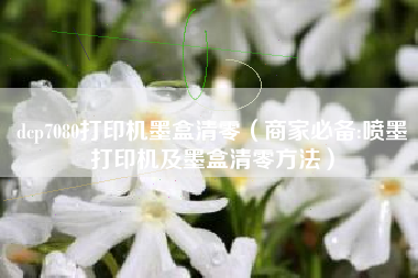 dcp7080打印机墨盒清零（商家必备:喷墨打印机及墨盒清零方法）