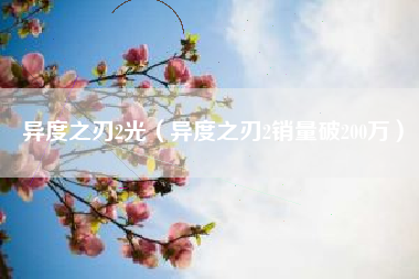 异度之刃2光（异度之刃2销量破200万）