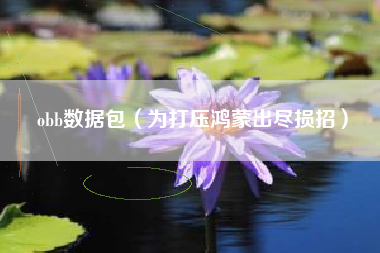obb数据包（为打压鸿蒙出尽损招）