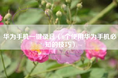 华为手机一键录音（6个使用华为手机必知的技巧）