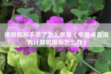 电脑图标不见了怎么恢复（电脑桌面没有计算机图标怎么办）