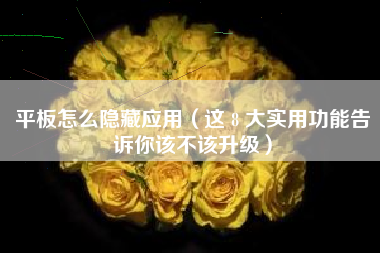 平板怎么隐藏应用（这 8 大实用功能告诉你该不该升级）