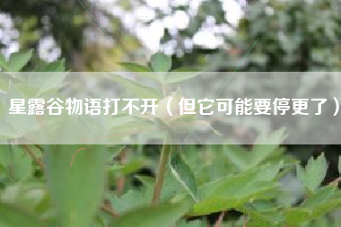 星露谷物语打不开（但它可能要停更了）