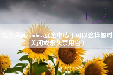 怎么关闭windows安全中心（可以这样暂时关闭或永久禁用它）