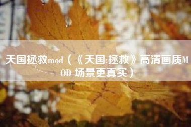 天国拯救mod（《天国:拯救》高清画质MOD 场景更真实）