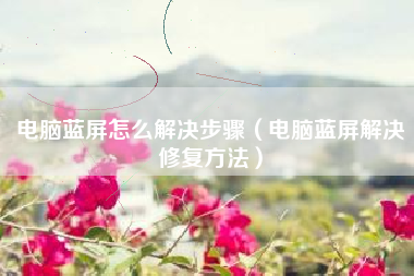 电脑蓝屏怎么解决步骤（电脑蓝屏解决修复方法）