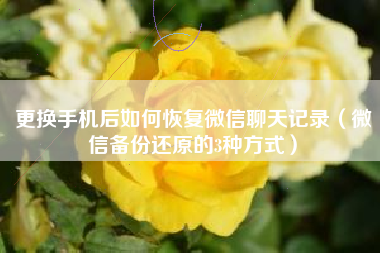 更换手机后如何恢复微信聊天记录（微信备份还原的3种方式）