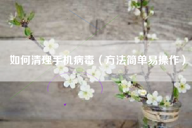 如何清理手机病毒（方法简单易操作）