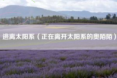 逃离太阳系（正在离开太阳系的奥陌陌）