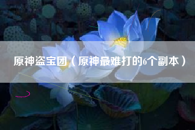 原神盗宝团（原神最难打的6个副本）