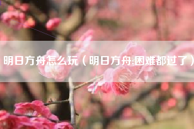 明日方舟怎么玩（明日方舟:困难都过了）