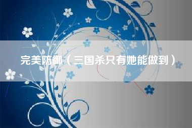 完美防御（三国杀只有她能做到）