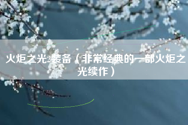 火炬之光2装备（非常经典的一部火炬之光续作）
