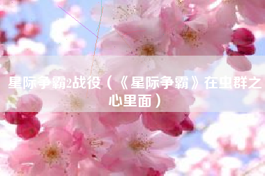 星际争霸2战役（《星际争霸》在虫群之心里面）