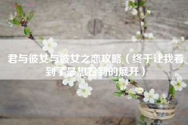 君与彼女与彼女之恋攻略（终于让我看到了最想看到的展开）