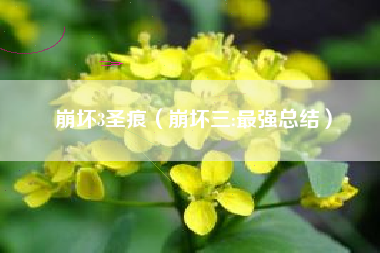 崩坏3圣痕（崩坏三:最强总结）