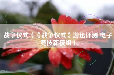 战争仪式（《战争仪式》游迅评测 电子竞技新模组）