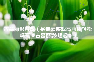 古墓丽影游戏（呆猫云游戏高画质轻松畅玩《古墓丽影:崛起》）