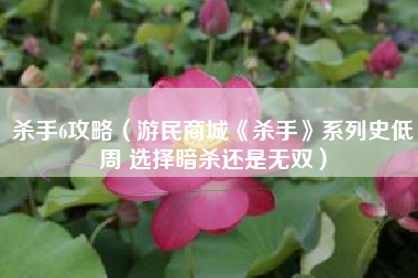 杀手6攻略（游民商城《杀手》系列史低周 选择暗杀还是无双）
