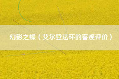 幻影之蝶（艾尔登法环的客观评价）