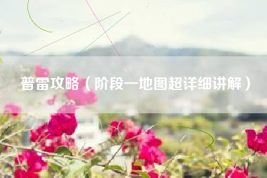 普雷攻略（阶段一地图超详细讲解）