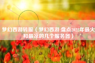 梦幻西游转服（梦幻西游:盘点2022年最火和最凉的几个服务器）
