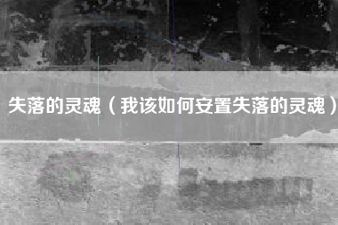 失落的灵魂（我该如何安置失落的灵魂）