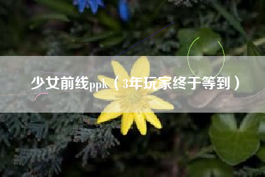 少女前线ppk（3年玩家终于等到）