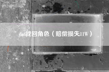 dnf找回角色（赔偿损失11W）