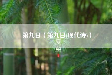 第九日（第九日(现代诗)）