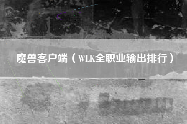 魔兽客户端（WLK全职业输出排行）