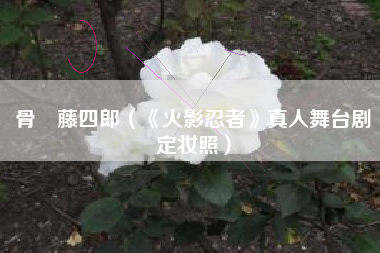 骨喰藤四郎（《火影忍者》真人舞台剧定妆照）