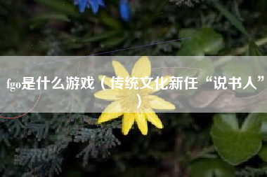 fgo是什么游戏（传统文化新任“说书人”）
