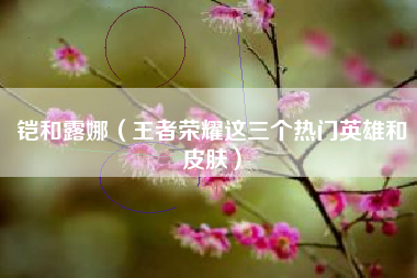 铠和露娜（王者荣耀这三个热门英雄和皮肤）