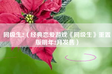 同级生2（经典恋爱游戏《同级生》重置版明年2月发售）
