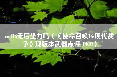 cod16无后坐力吗（《使命召唤16:现代战争》现版本武器点评-PKM）