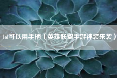 lol可以用手柄（英雄联盟手游神装来袭）