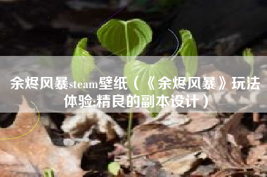 余烬风暴steam壁纸（《余烬风暴》玩法体验:精良的副本设计）